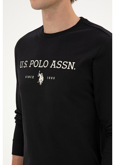 U.S. Polo Assn. Erkek Regular Fit Bisiklet Yaka Siyah İnce Basic Sweatshirt 50313743-VR046 U.S. Polo Assn. Erkek Regular Fit Bisiklet Yaka Siyah İnce Basic Sweatshirt 50313743-VR046