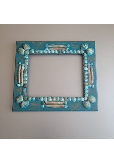 Âric El Yapımı Doğal Deniz Kabuklu Ahşap Çerçeve