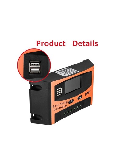 Trendooze 12v/24v Güneş Enerjisi Akü Regülatörü, Çift Usb, Lcd Ekranlı, Otomatik Tanıma