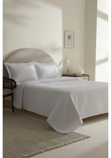 Karaca Home Breeze Soft Yatak Örtüsü Çift Kişilik Offwhite Beyaz