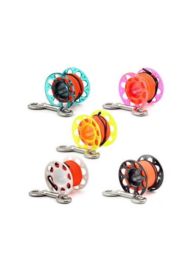 Vkemall 15 Metre Plastik İp Makarası Fxl-951p + İki Uçlu Kanca - Sarı Sarı