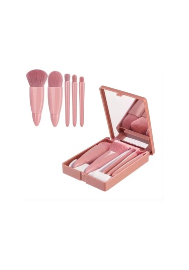 5 Adet Seyahat Boyutu Makyaj Fırça Seti Mini Makyaj Fırçaları, Küçük Komple Bean Paste Color Dark Topaz