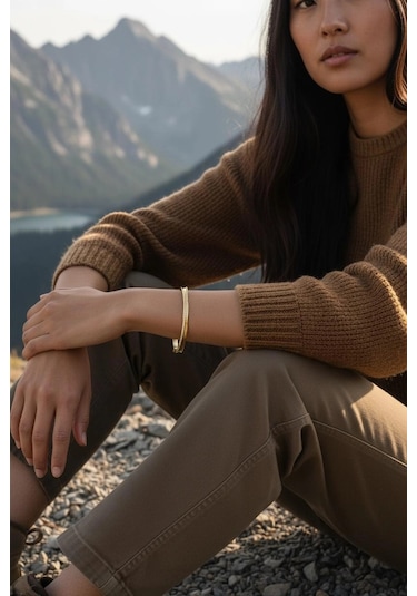 Altın Suyolu Kelepçe Bilezik