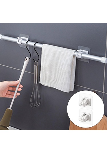 Suntek Kendinden Yapışkanlı Plastik Perde Çubuk Braketi Beyaz 2 Parça Çok Renkli