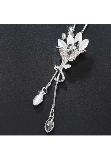 Dancemonkey Ve Uzun Takı Püskül Mizaç Kore Kolye Kolye Kolye Kazak Gri Elbise Beyaz Bayan Aksesuarları To Çok Renkli