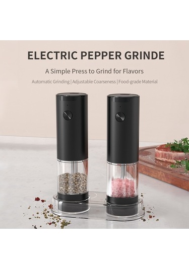 Novahub Siyah Abs Baharat Değirmeni - 25w, 6v, 4xaaa Pil İle Çalışır Piller Dahil Değil Siyah