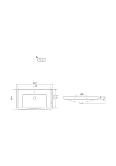 Turkuaz Seramik 068300-U Porto Seramik Lavabo 85 CM
