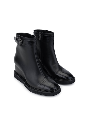 Tamer Tanca Kadın Hakiki Deri Siyah Deri Casual Bot 33 416 Bn Bot Sk24-25 Sıyah Dr Siyah