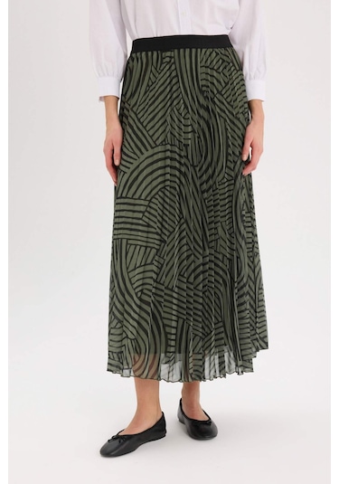 DeFacto Pilise Baskılı Şifon Maxi Tesettür Etek E5454AX25SPKH262