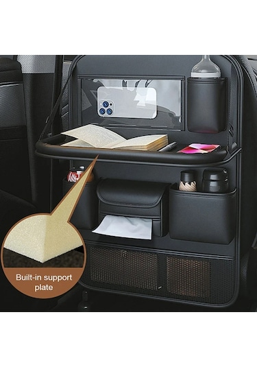 Cbtx Çok Fonksiyonlu Araba Arka Koltuk Organizatörü Katlanabilir Masalı Su Geçirmez Saklama Çantası Asma - Kahverengi