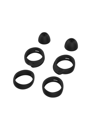 Youmex Galaxy Buds İçin 8'li Silikon Kulaklık Kapağı Değiştirme Aksesuarı Seti - Siyah Siyah