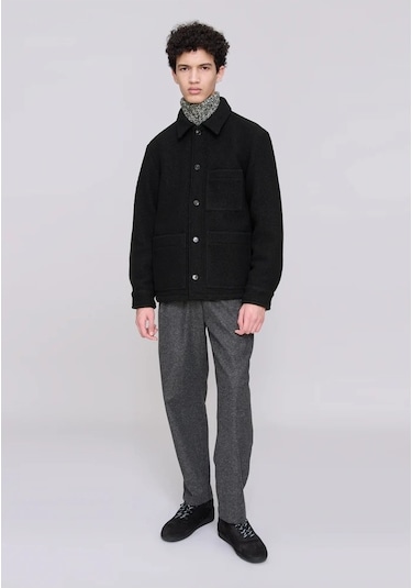 A.p.c Lüks Italyan Yün Emile Gömlek - Ceket Siyah