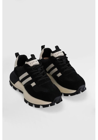 Lufıan Tatum Siyah Deri Kadın Sneaker 001