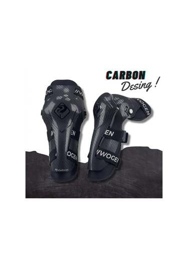 Motosiklet Lüx Dizlik Mafsallı Koruyucu Carbon Desenli Rahat Kullanım Motorcu Diz Koruma