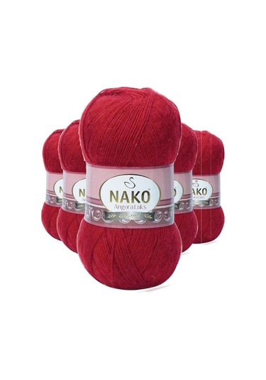5 Adet Angora Lüks El Örgü İpi Koyu Kırmızı 1175