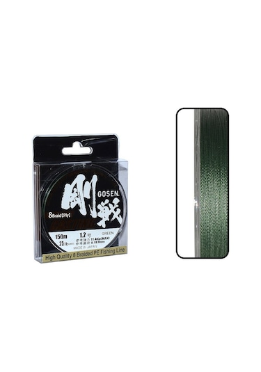 Gosen W8 Casting PE 8 Örgü Spin İp Misina 150mt Yeşil 1.2 PE