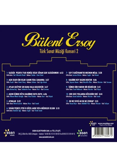 Bülent Ersoy - Türk Sanat Müziği Konseri 2 Cd