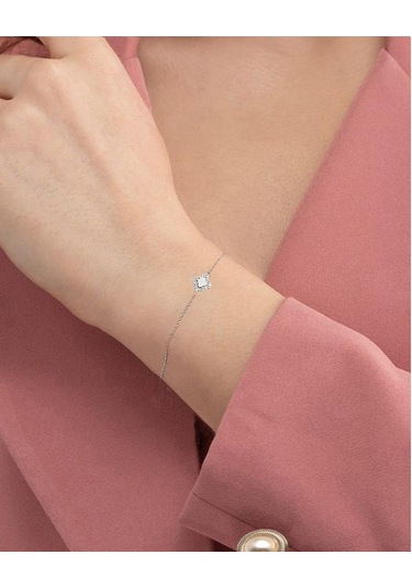 Brezza Lusso Jewelry Luck Serisi Swarovski Taşlı Minimal Special Kadın Gümüş Bileklik