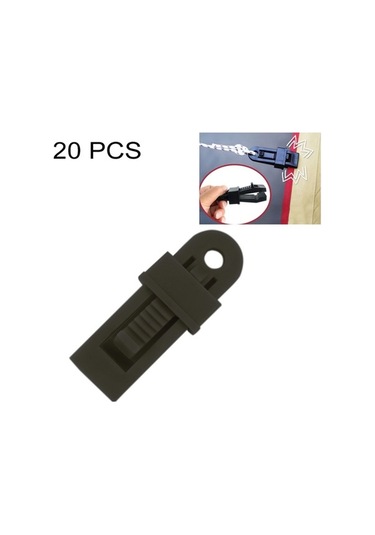 Rogfer 20 Adet Açık Çadır Tenteleri Rüzgar Geçirmez Sabitleme Klip Çok Fonksiyonlu Rüzgar Halat Toka Black Sarı Sarı