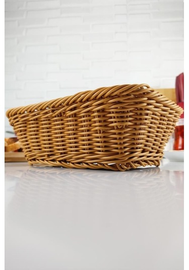 Digithome Rattan Ekmek Sepeti Dikdörtgen Ekmeklik 22 Cm Kahverengi - Yk1449 Kahverengi
