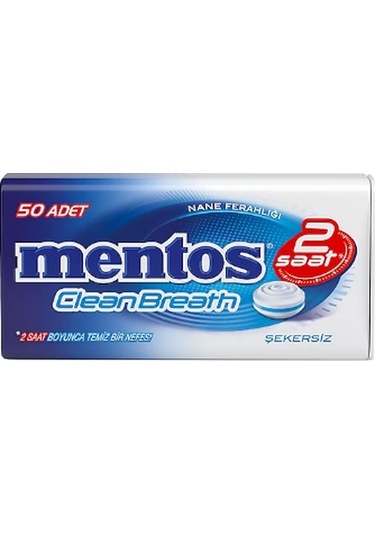 Mentos 2 Saat Clean Breath Nane Aromalı Şeker 35 G 2 Adet