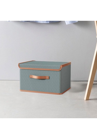 Suntek Yorgan Yastıklar İçin Kapaklı Depolama Kutusu Gri 37 x 27 x 26 CM