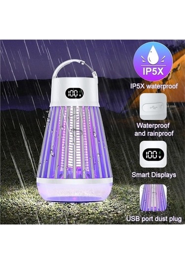 Trendooze Tip-c Sivrisinek Şarj, Led, Lamba, Katil Elektrikli Dayanıklı Bw