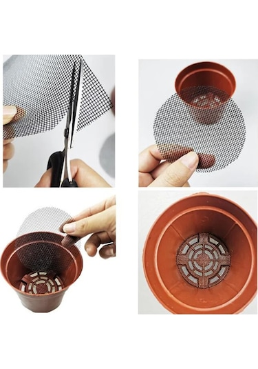 50 Adet-bitki Drenaj Ekranları Cam Elyaf Kareler Taşınabilir Sızdırmazlık Bonsai Anti Korozyon Conta Saksı Örgü Pedi Alt Izgara Mat