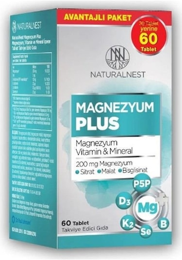 Naturalnest Magnezyum Plus 60 Tablet