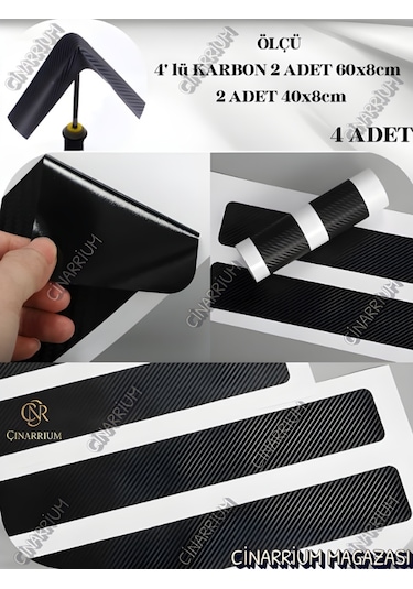 Daewoo Yerli Üretim Özel Üretimoto Kapı Eşikleri Sticker Karbon 4 Adet