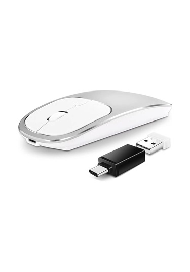 Type-C Adaptörlü 2.4G Kablosuz Optik Şarj Edilebilir Alüminyum Alaşımlı Mouse