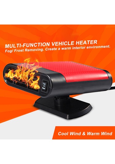 Ranyeek Araç Isıtıcı Soğutucu 2'li Mod - Kar Ve Buz Giderici, 360 Döner, 12v Oto Isıtıcı Soğutucu, Siyah-gri