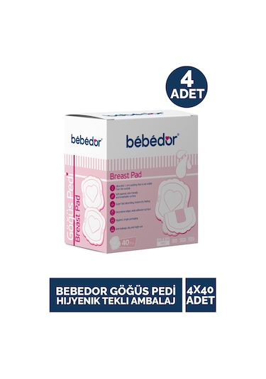Bebedor Göğüs Pedi Hijyenik Tekli Ambalaj 40'lı 4 Adet