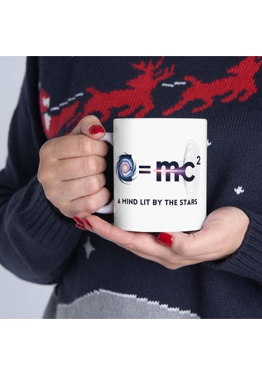 E Mc² Einstein Kupa, Bilimseverler Ve Fizikçiler İçin Tasarım Kupa Bardak Hediyesi Beyaz