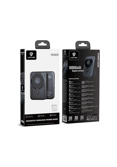Lenyes Pw1002d 20w Dijital Led Ekranlı Standlı Wireless Powerbank 15w 10000mah Siyah