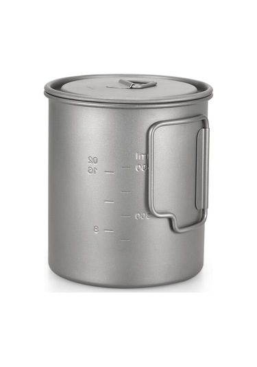 Padalink 750ml Katlanabilir Tutacaklı Titanium Kamp Su Termosu, Hafif Ve Dayanıklı, İç Ve Dış Kullanım İçin Uygun Gümüş