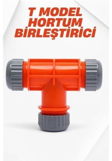 T Tipi Hortum Birleştirici Aparat Altın - Kırmızı