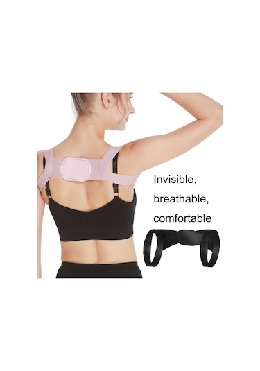 Sones 3 Adet Görünmez Nefes Alabilir Kambur Karşıtı Duruş Düzeltme Kemeri, Beden: S Gri