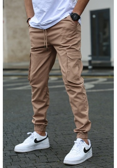 Madmext Erkek Bej Kargo Cep Pantolon 5447 Bej