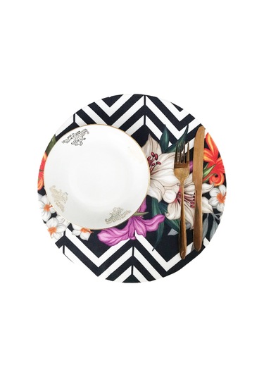 Zambak Desen Amerikan Servis, Kumaş Supla Çok Renkli