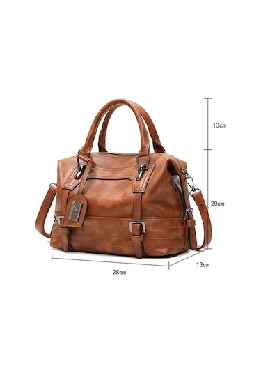 Wondernest Bayanlar Gündelik Çanta Yumuşak Yüzlü Düz Renk Tek Omuz Çapraz Büyük Çanta Siyah Av Siyah