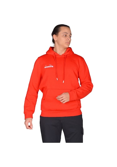 Diadora Bergamo - Erkek Kırmızı Pamuklu Spor Sweatshirt