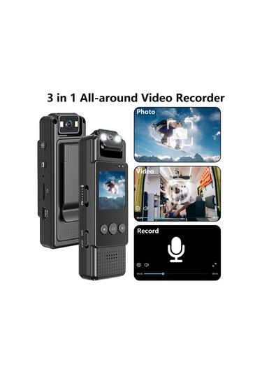 Geeksen Siyah Wıfı Mini Gönüllü Kamerası - 1080p Full Hd, 180 Döner Lens, Gece Görüşü, Hareket Algılama, Dahili Pil