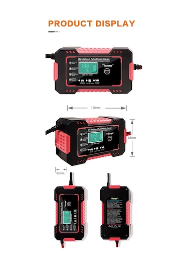 12v6a Motosiklet Araba Akü Şarj Cihazı Akıllı Evrensel Tamir Kurşun-asit Şarj Cihazı