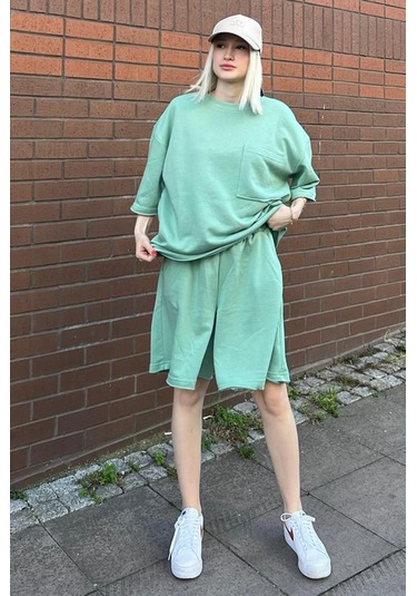 Madmext Mint Yeşili Kısa Kollu Şort Takım Mg1981-mint Yeşili Mint Yeşili