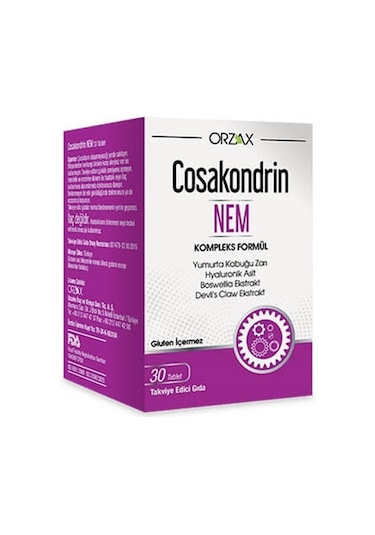 Orzax Cosakondrin Nem 30 Tablet