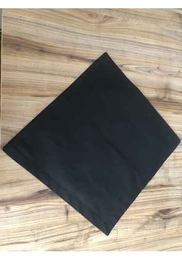 Siyah Kumaş Peçete 6 Adet 40x40cm Çok Renkli