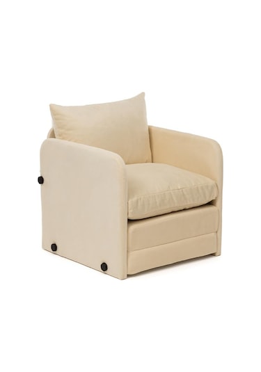 Pafu Saga Tekli Katlanır Yataklı Koltuk Soho Krem