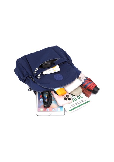 Moveevo Mavi Nilon Çift Çanta - Çift Reşme, Ayarlanabilir Askılar, Günlük Seyahat Ve Hafif Taşıma İçin Çok Amaçlı Sırt Çantası