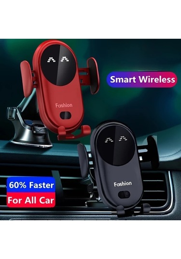 Elmpaly Mavi Kablosuz Araç Şarj Cihazı Otomatik Kavrama İphone Uyumlu 16 Pro Max 15 14 Samsung Galaxy Uyumlu S24 S23 S22 İçin